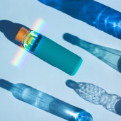 Oublé footer gallery image with eco-friendly bottle design